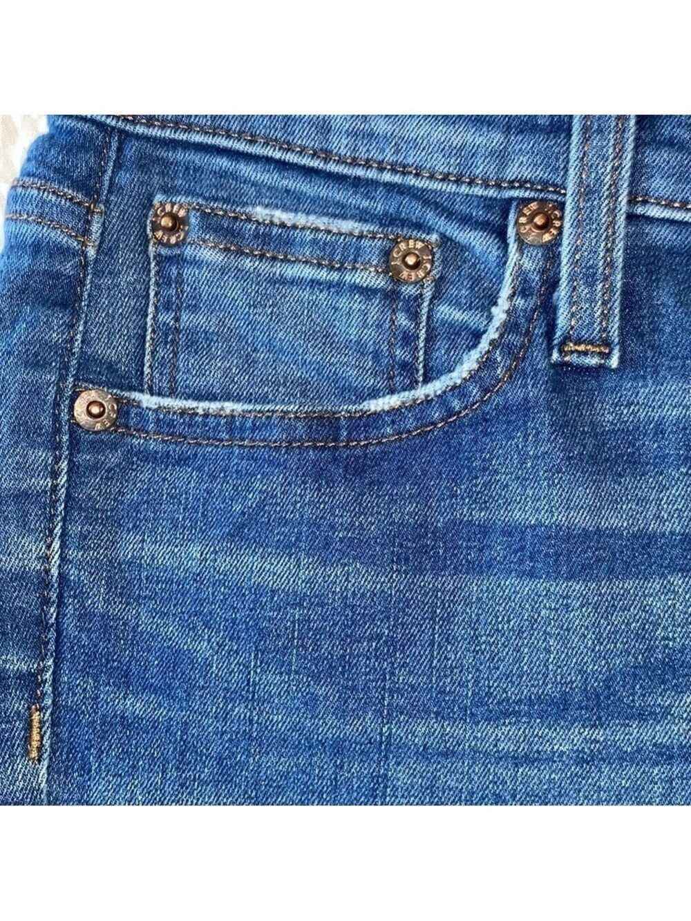 J. Crew 8" Toothpick Raw Drop Hem Distressed Skinny Low-Rise Jeans - Picture 7 of 12